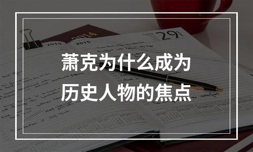 萧克为什么成为历史人物的焦点
