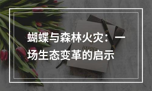 蝴蝶与森林火灾：一场生态变革的启示