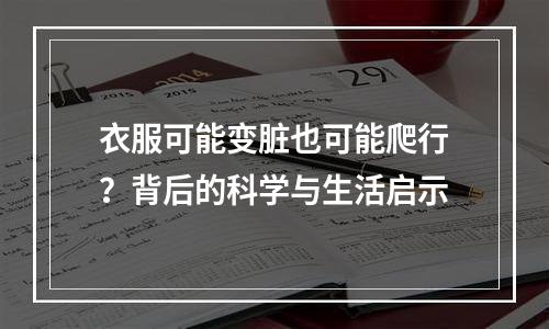 衣服可能变脏也可能爬行？背后的科学与生活启示