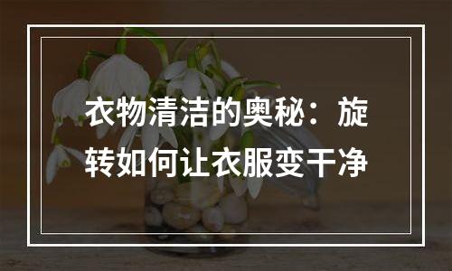 衣物清洁的奥秘：旋转如何让衣服变干净
