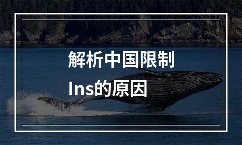 解析中国限制Ins的原因