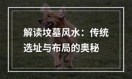 解读坟墓风水：传统选址与布局的奥秘