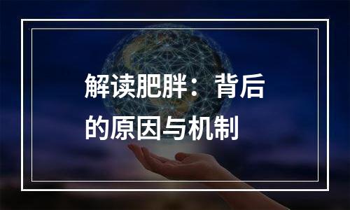 解读肥胖：背后的原因与机制
