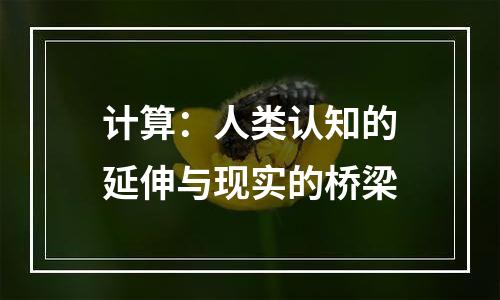 计算：人类认知的延伸与现实的桥梁