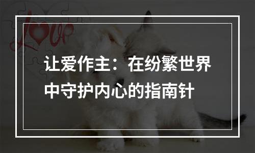 让爱作主：在纷繁世界中守护内心的指南针