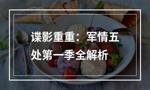 谍影重重：军情五处第一季全解析