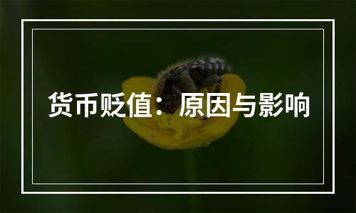 货币贬值：原因与影响