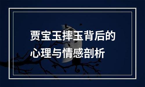 贾宝玉摔玉背后的心理与情感剖析