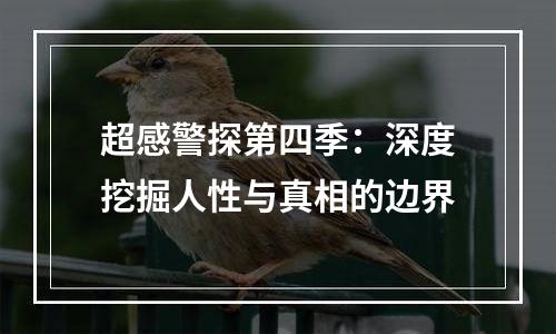 超感警探第四季：深度挖掘人性与真相的边界
