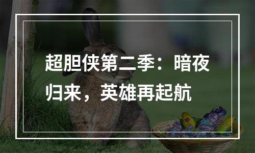 超胆侠第二季：暗夜归来，英雄再起航
