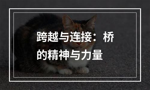 跨越与连接：桥的精神与力量