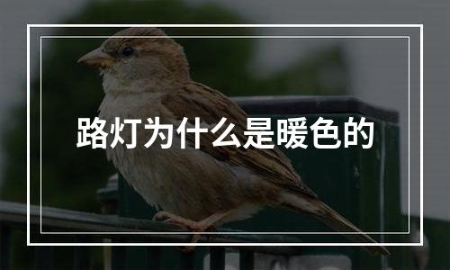 路灯为什么是暖色的