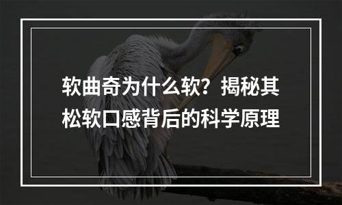 软曲奇为什么软？揭秘其松软口感背后的科学原理