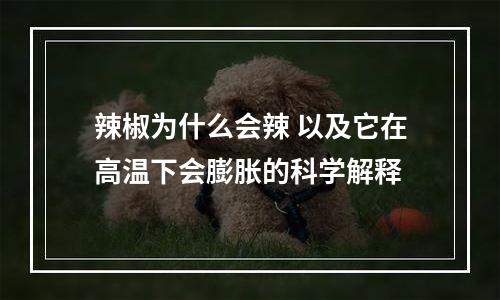 辣椒为什么会辣 以及它在高温下会膨胀的科学解释