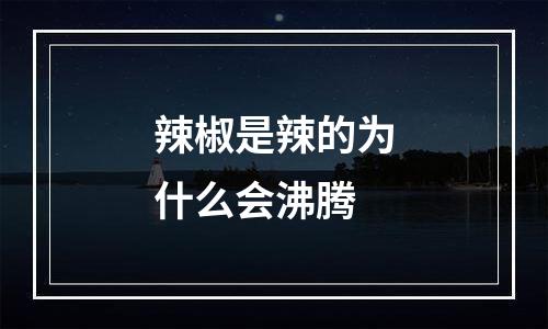 辣椒是辣的为什么会沸腾