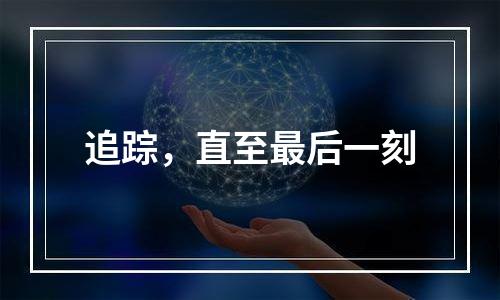 追踪，直至最后一刻