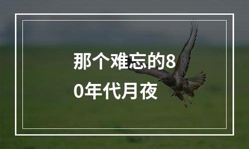 那个难忘的80年代月夜