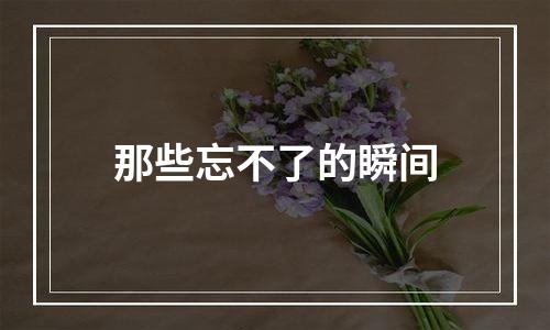 那些忘不了的瞬间