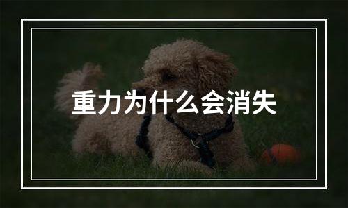 重力为什么会消失