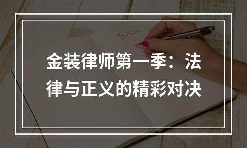 金装律师第一季：法律与正义的精彩对决