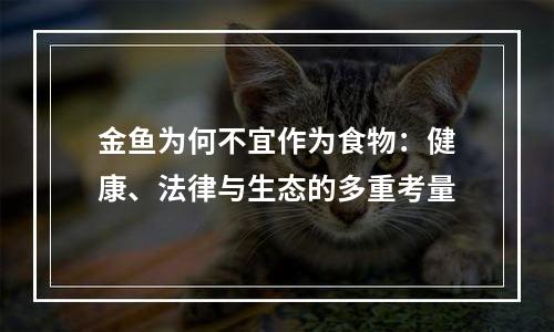 金鱼为何不宜作为食物：健康、法律与生态的多重考量