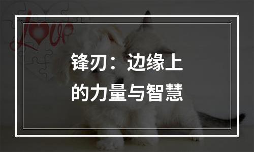 锋刃：边缘上的力量与智慧