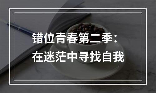 错位青春第二季：在迷茫中寻找自我