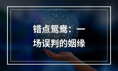 错点鸳鸯：一场误判的姻缘