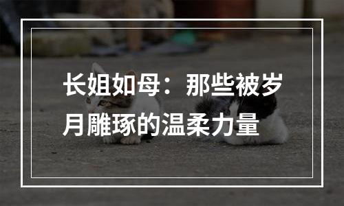 长姐如母：那些被岁月雕琢的温柔力量