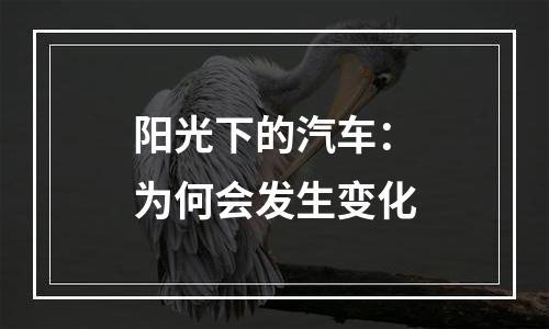 阳光下的汽车：为何会发生变化