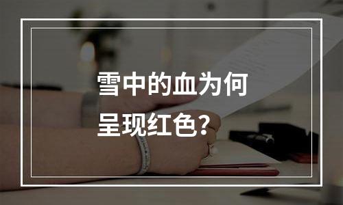 雪中的血为何呈现红色？