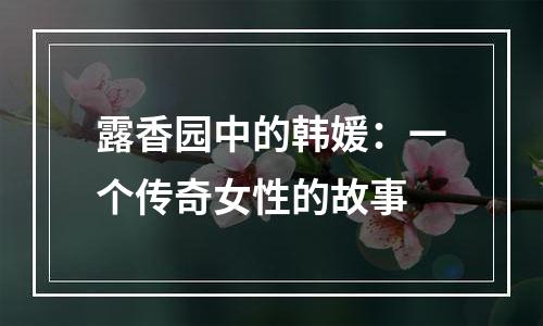 露香园中的韩媛：一个传奇女性的故事