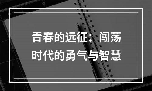 青春的远征：闯荡时代的勇气与智慧