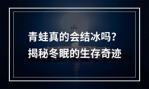青蛙真的会结冰吗？揭秘冬眠的生存奇迹