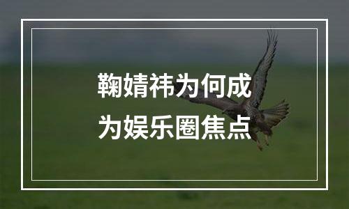 鞠婧祎为何成为娱乐圈焦点