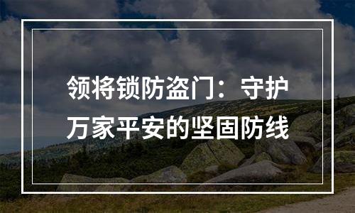 领将锁防盗门：守护万家平安的坚固防线