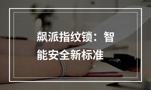 飙派指纹锁：智能安全新标准