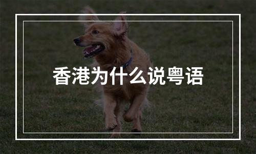 香港为什么说粤语