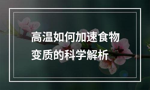 高温如何加速食物变质的科学解析