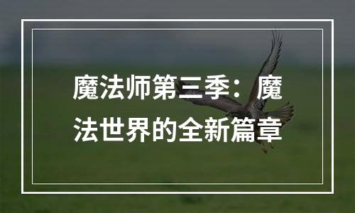 魔法师第三季：魔法世界的全新篇章