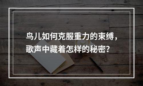 鸟儿如何克服重力的束缚，歌声中藏着怎样的秘密？