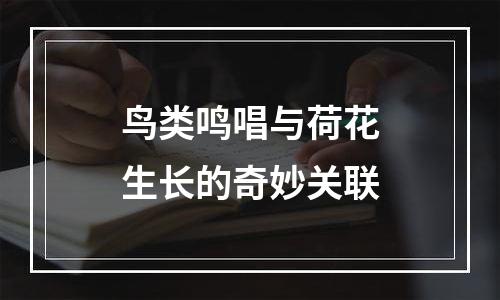鸟类鸣唱与荷花生长的奇妙关联