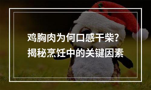 鸡胸肉为何口感干柴？揭秘烹饪中的关键因素