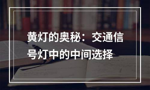 黄灯的奥秘：交通信号灯中的中间选择