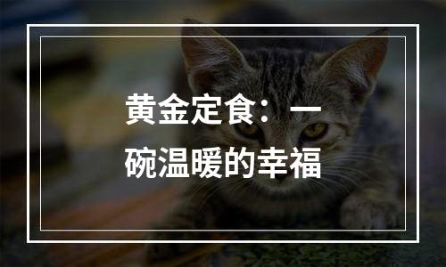 黄金定食：一碗温暖的幸福