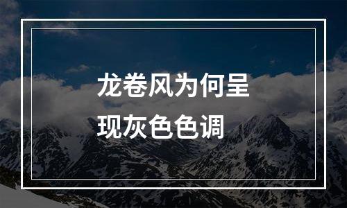 龙卷风为何呈现灰色色调