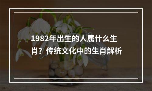 1982年出生的人属什么生肖？传统文化中的生肖解析