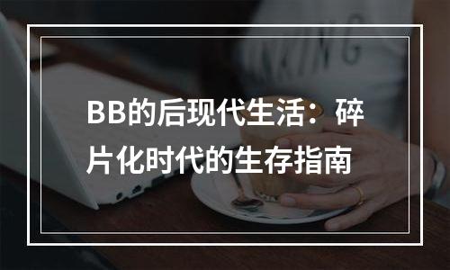 BB的后现代生活：碎片化时代的生存指南