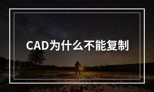 CAD为什么不能复制