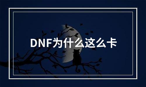 DNF为什么这么卡